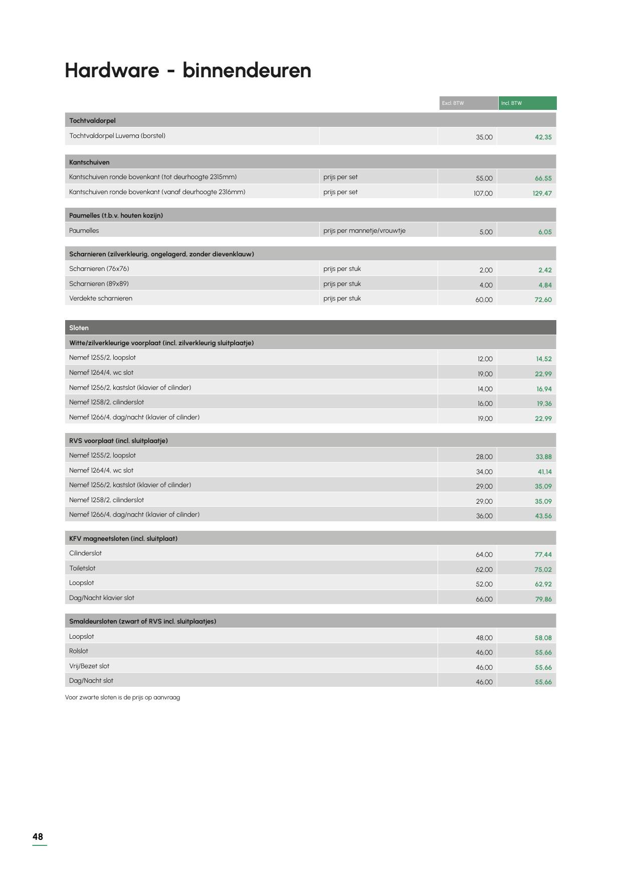 Prijslijst pagina 48