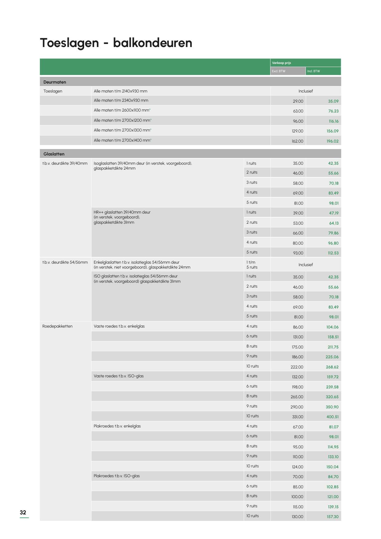 Prijslijst pagina 32